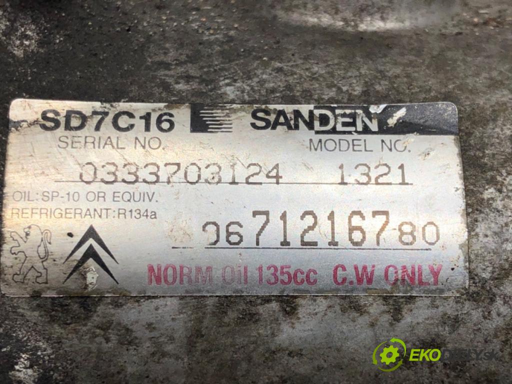 PEUGEOT 508 SW I (8E_) 2010 - 2018    1.6 THP 115 kW [156 KM] benzyna 2010 - 2018  kompresor klimatizace 9671216780 (Kompresory)