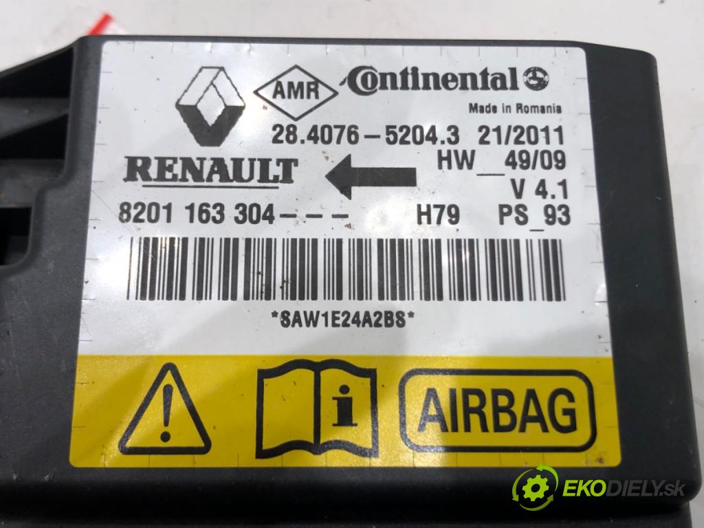 DACIA DUSTER (HS_) 2010 - 2018    1.6 16V 77 kW [105 KM] benzyna 2010 - 2018  senzor airbag 8201163304 (Snímače)