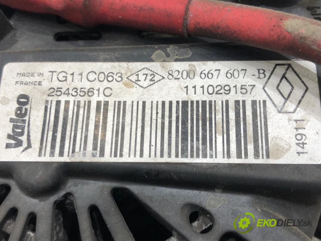 DACIA DUSTER (HS_) 2010 - 2018    1.6 16V 77 kW [105 KM] benzyna 2010 - 2018  Alternátor 8200667607-B (Alternátory)