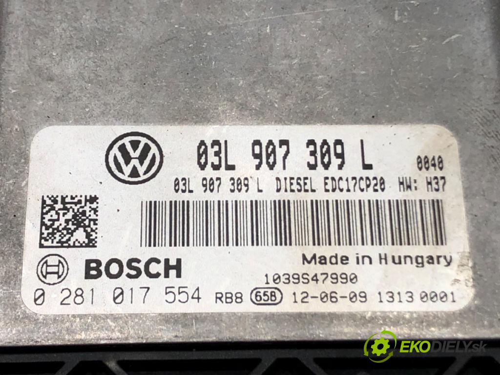 VW TRANSPORTER V Autobus (7HB, 7HJ, 7EB, 7EJ) 2003 - 2015    2.0 TDI 84 kW [114 KM] olej napędowy 2011 - 2015  riadiaca jednotka Motor 03L907309L 0281017554 (Riadiace jednotky)