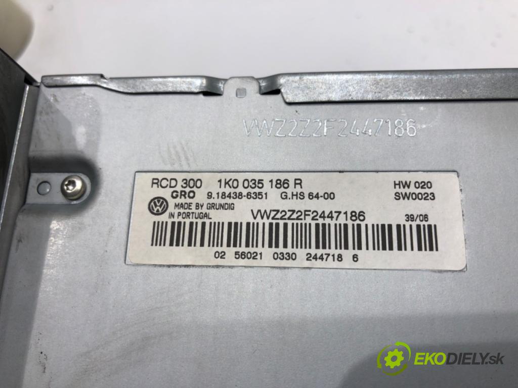 VW PASSAT B6 Variant (3C5) 2005 - 2011    1.9 TDI 77 kW [105 KM] olej napędowy 2005 - 2010  RADIO 1K0035186R (Audio zariadenia)