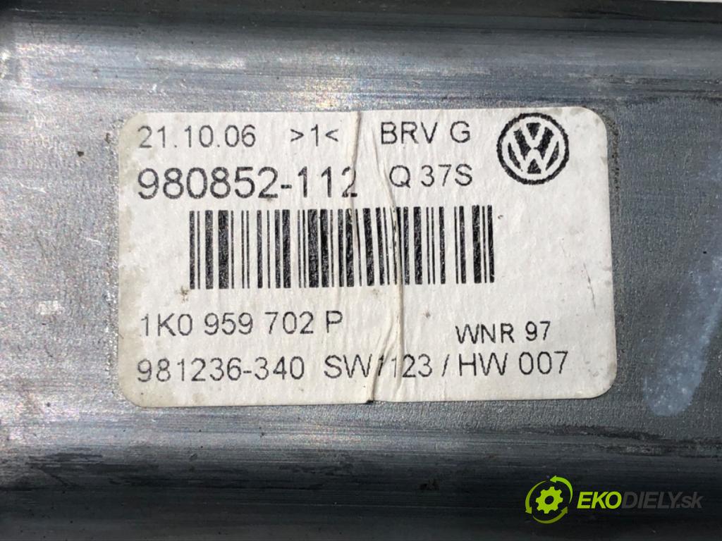 VW PASSAT B6 Variant (3C5) 2005 - 2011    1.9 TDI 77 kW [105 KM] olej napędowy 2005 - 2010  motor sťahovaní okna pravý přední část 1K0959792L 1K0959702P
