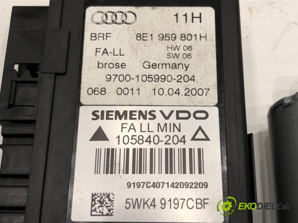 AUDI A4 B7 Avant (8ED) 2004 - 2008    2.0 TDI 125 kW [170 KM] olej napędowy 2006 - 2008  motorek sťahovaní okna přední část levý 8E1959801H (Ostatné)