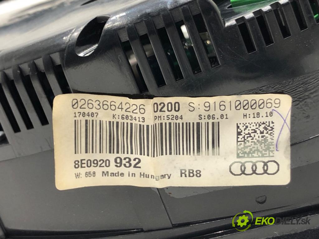 AUDI A4 B7 Avant (8ED) 2004 - 2008    2.0 TDI 125 kW [170 KM] olej napędowy 2006 - 2008  Prístrojovka 1036901830 (Prístrojové dosky, displeje)