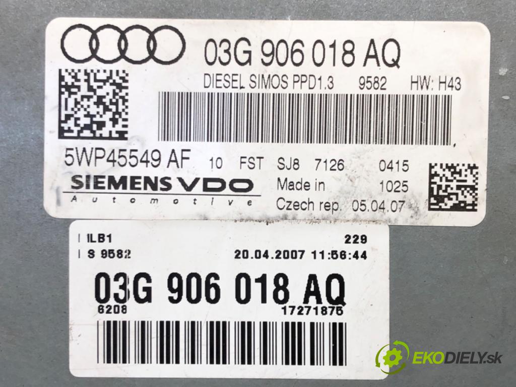 AUDI A4 B7 Avant (8ED) 2004 - 2008    2.0 TDI 125 kW [170 KM] olej napędowy 2006 - 2008  riadiaca jednotka Motor 03G906018AQ (Riadiace jednotky)
