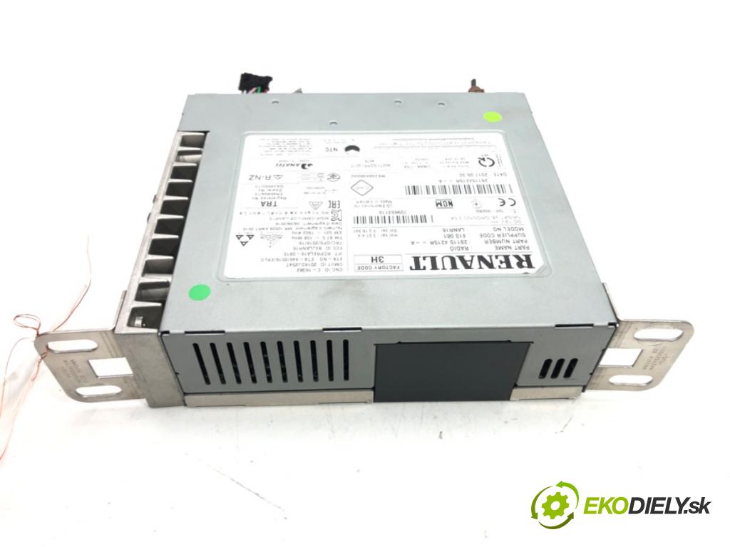 RENAULT KADJAR (HA_, HL_) 2015 - 2022    1.6 dCi 130 4x4 96 kW [130 KM] olej napędowy 2015 - 2022  RADIO 281154215R (Audio zariadenia)