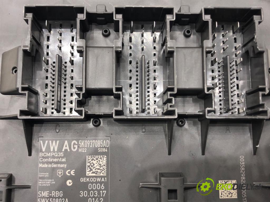 VW CADDY IV Nadwozie pełne/minivan (SAA, SAH) 2015 - 2022    2.0 TDI 55 kW [75 KM] olej napędowy 2015 - 2020  Modul komfortu 5K0937085AD (Moduly komfortu)
