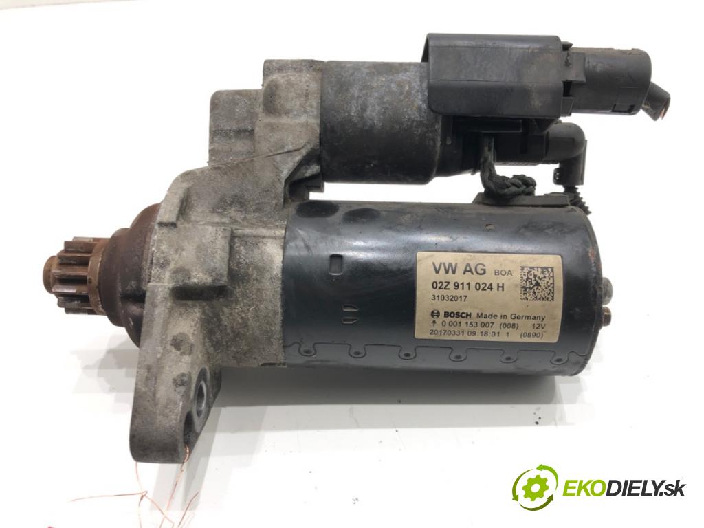 VW CADDY IV Nadwozie pełne/minivan (SAA, SAH) 2015 - 2022    2.0 TDI 55 kW [75 KM] olej napędowy 2015 - 2020  Štartér 02Z911024H 0001153007 (Štartéry)