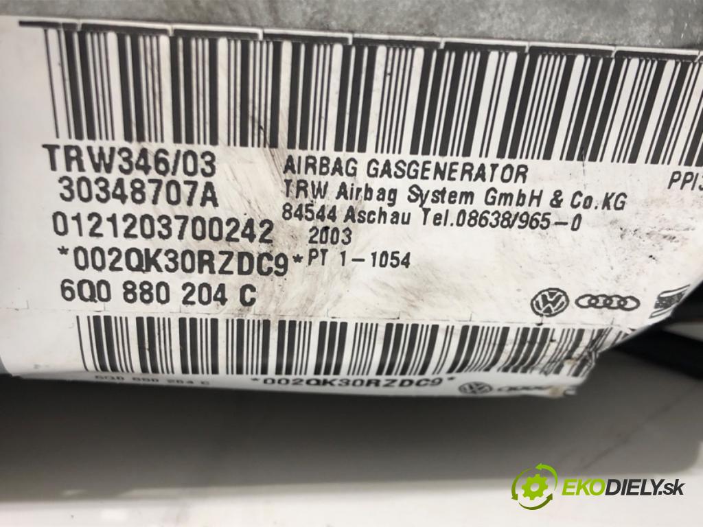 VW POLO (9N_, 9A_) 2001 - 2014    1.2 12V 47 kW [64 KM] benzyna 2001 - 2007  AirBag spolujazdca 6Q0880204C (Airbagy)