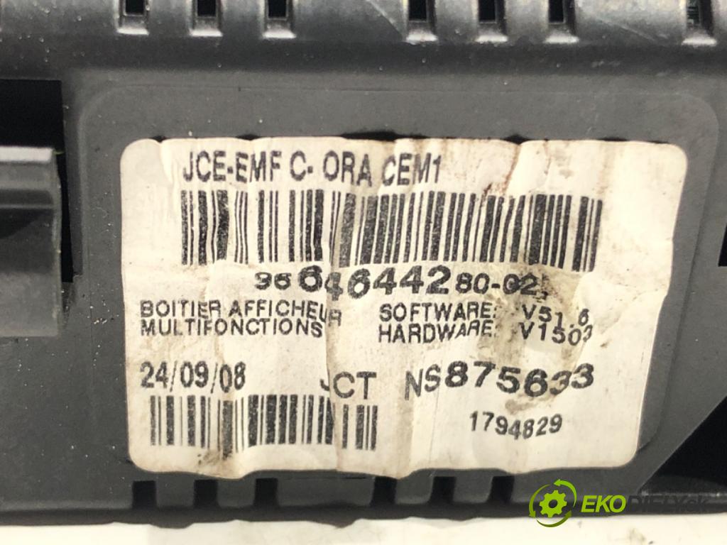 CITROEN C4 I (LC_) 2004 - 2014    1.6 HDi 80 kW [109 KM] olej napędowy 2004 - 2011  Dislpej 9664644280 (Prístrojové dosky, displeje)