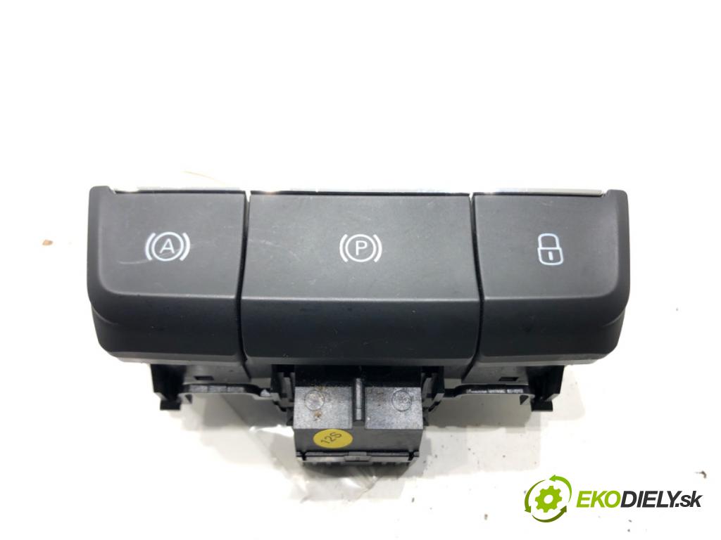 SKODA SUPERB III (3V3) 2015 - 2022    2.0 TDI 147 kW [200 KM] olej napędowy 2020 - 2022  Spínač brzdy ručnej brzdy 3V0927225C (Prepínače, spínače, tlačidlá a ovládače kúrenia)