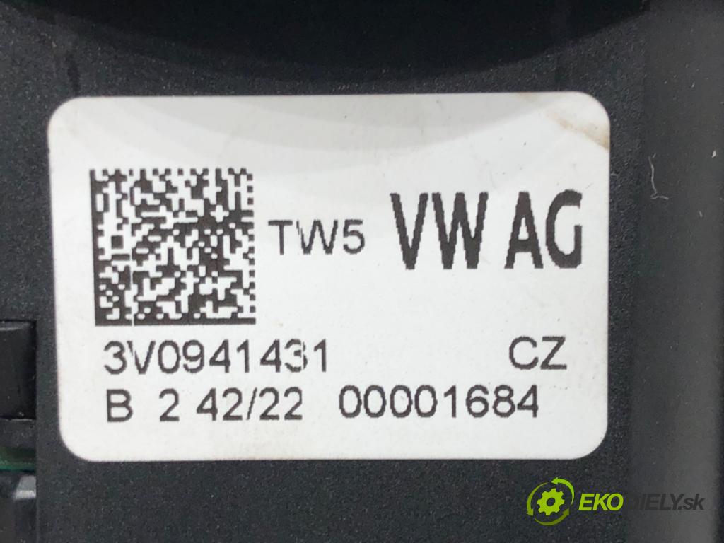 SKODA SUPERB III (3V3) 2015 - 2022    2.0 TDI 147 kW [200 KM] olej napędowy 2020 - 2022  spínač světel 3V0941431