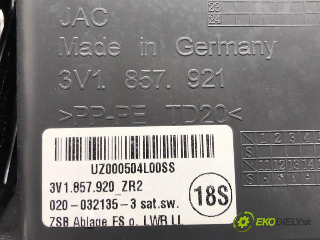 SKODA SUPERB III (3V3) 2015 - 2022    2.0 TDI 147 kW [200 KM] olej napędowy 2020 - 2022  Priehradka, kastlík volantu 3V1857921