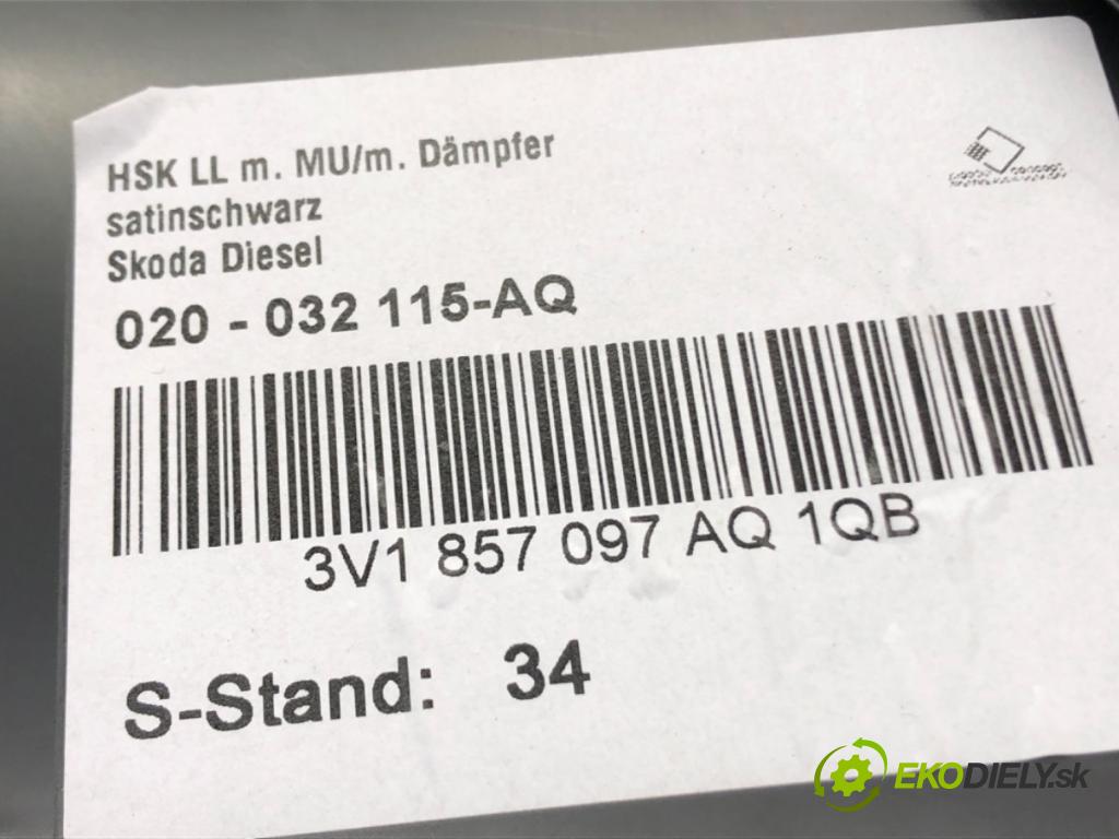 SKODA SUPERB III (3V3) 2015 - 2022    2.0 TDI 147 kW [200 KM] olej napędowy 2020 - 2022  Priehradka, kastlík spolujazdca 3V1857097AQ (Priehradky, kastlíky)