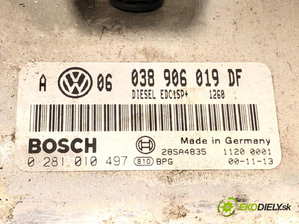 VW GOLF IV (1J1) 1997 - 2008    1.9 TDI 74 kW [101 KM] olej napędowy 2000 - 2005  riadiaca jednotka Motor 038906019DF (Riadiace jednotky)
