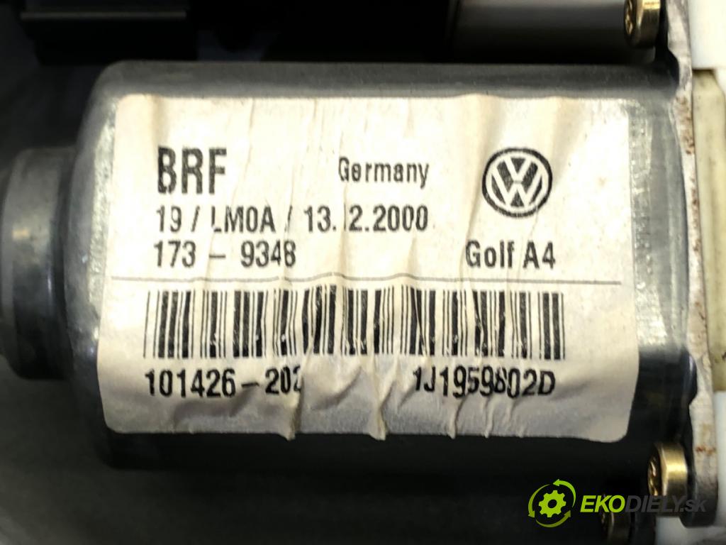 VW GOLF IV (1J1) 1997 - 2008    1.9 TDI 74 kW [101 KM] olej napędowy 2000 - 2005  mechanismus okna pravý přední část 1J1959802D