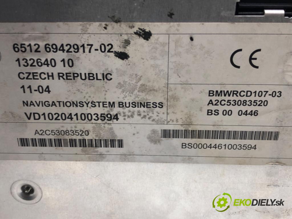 BMW X3 (E83) 2003 - 2011    2.0 d 110 kW [150 KM] olej napędowy 2004 - 2007  RADIO 6942917 (Audio zariadenia)