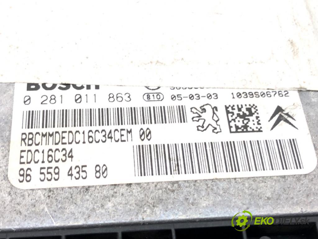 CITROEN C4 I (LC_) 2004 - 2014    1.6 HDi 80 kW [109 KM] olej napędowy 2004 - 2011  riadiaca jednotka Motor 9655943580 (Riadiace jednotky)