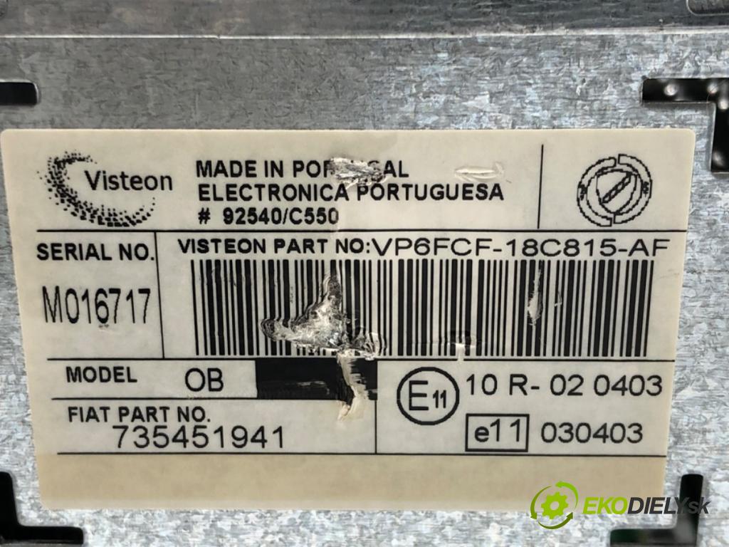 FIAT BRAVO II (198_) 2006 - 2022    1.9 D Multijet (198AXC1B) 110 kW [150 KM] olej napędowy 2007 - 2014  RADIO 735451941 (Audio zariadenia)