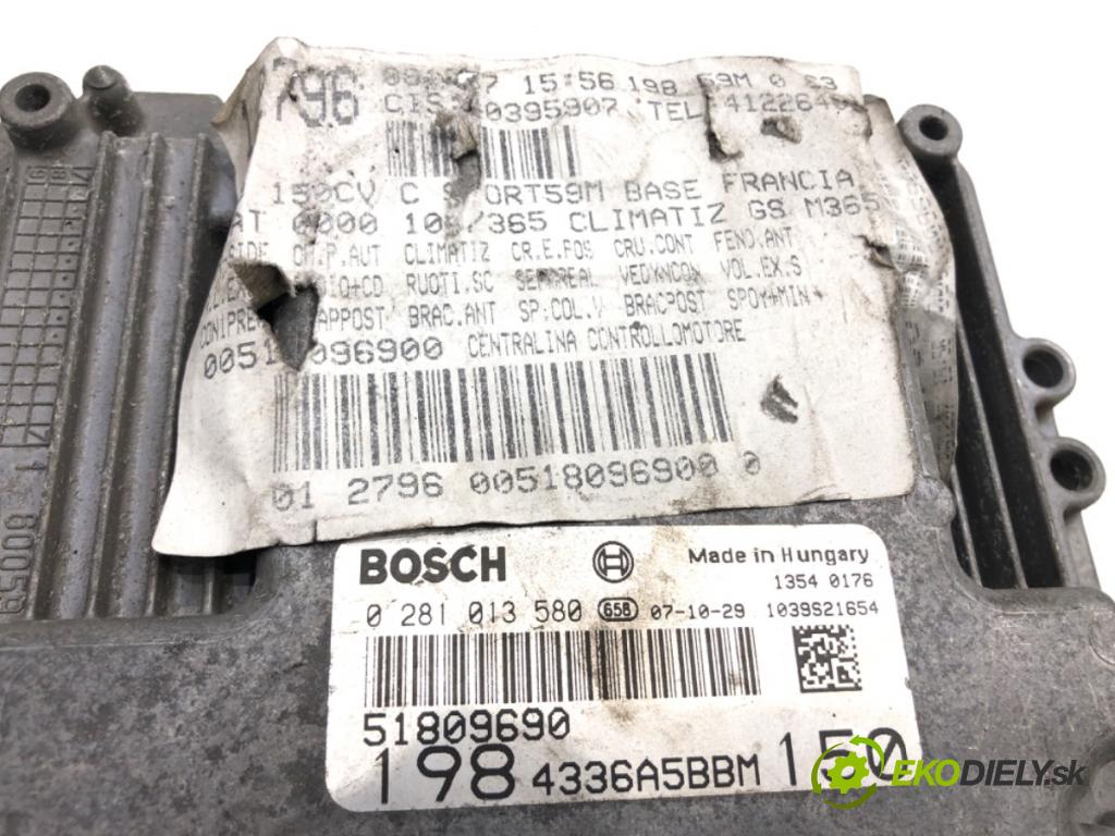 FIAT BRAVO II (198_) 2006 - 2022    1.9 D Multijet (198AXC1B) 110 kW [150 KM] olej napędowy 2007 - 2014  riadiaca jednotka Motor 51809690 (Riadiace jednotky)
