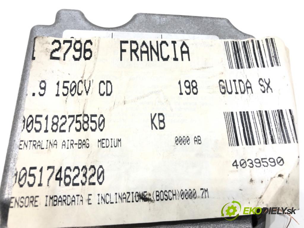 FIAT BRAVO II (198_) 2006 - 2022    1.9 D Multijet (198AXC1B) 110 kW [150 KM] olej napędowy 2007 - 2014  senzor airbag 518275850 (Snímače)