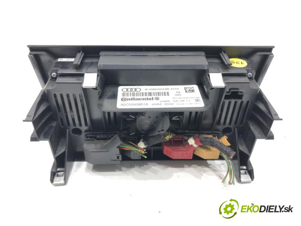 AUDI Q3 (8UB, 8UG) 2011 - 2018    2.0 TDI 130 kW [177 KM] olej napędowy 2011 - 2015  Panel ovládania kúrenia 8U0820043B (Prepínače, spínače, tlačidlá a ovládače kúrenia)