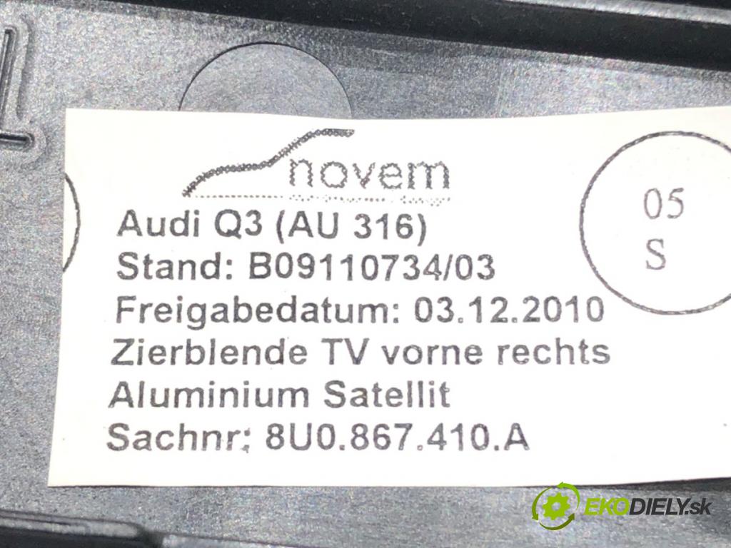 AUDI Q3 (8UB, 8UG) 2011 - 2018    2.0 TDI 130 kW [177 KM] olej napędowy 2011 - 2015  lišty kryt 8U0867410A (Lišty)