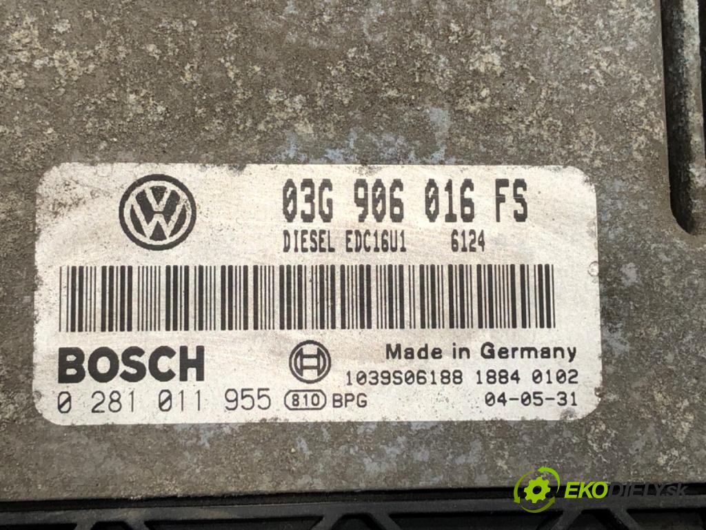 VW GOLF V (1K1) 2003 - 2010    1.9 TDI 66 kW [90 KM] olej napędowy 2004 - 2008  riadiaca jednotka Motor 03G906016FS (Riadiace jednotky)