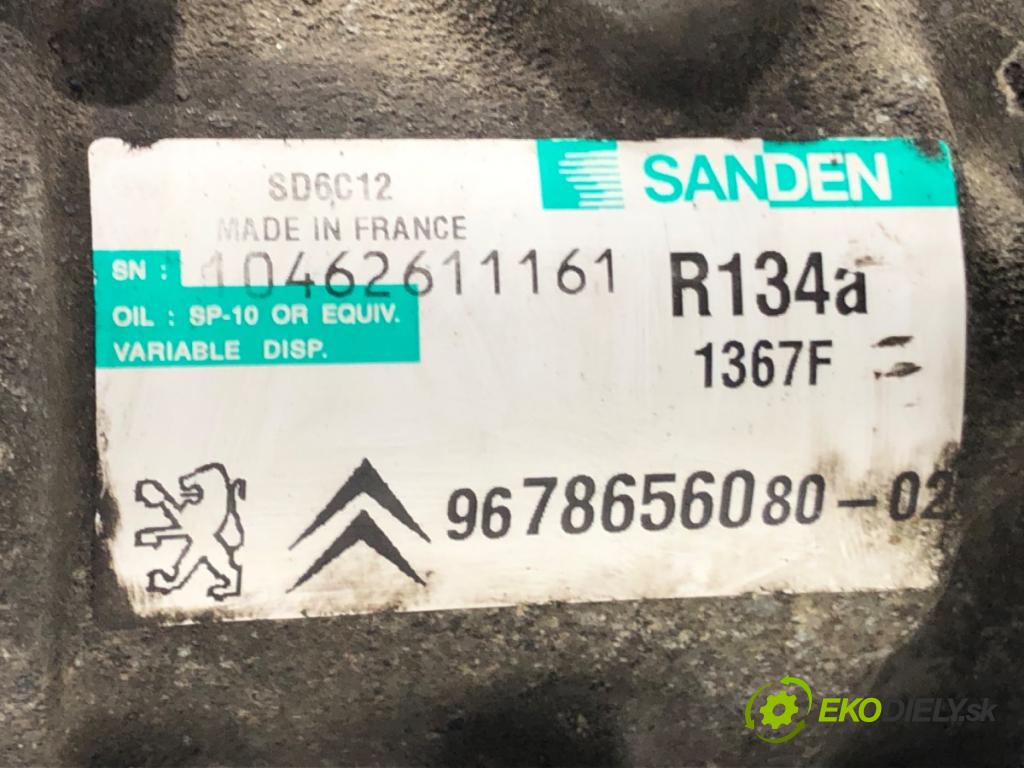 CITROEN C3 II (SC_) 2009 - 2022    1.4 54 kW [73 KM] benzyna 2009 - 2016  kompresor klimatizace 9678656080 (Kompresory)