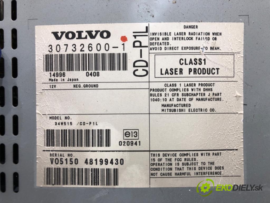 VOLVO V50 (545) 2003 - 2012    2.0 D 100 kW [136 KM] olej napędowy 2004 - 2010  RADIO 30732600 (Audio zariadenia)