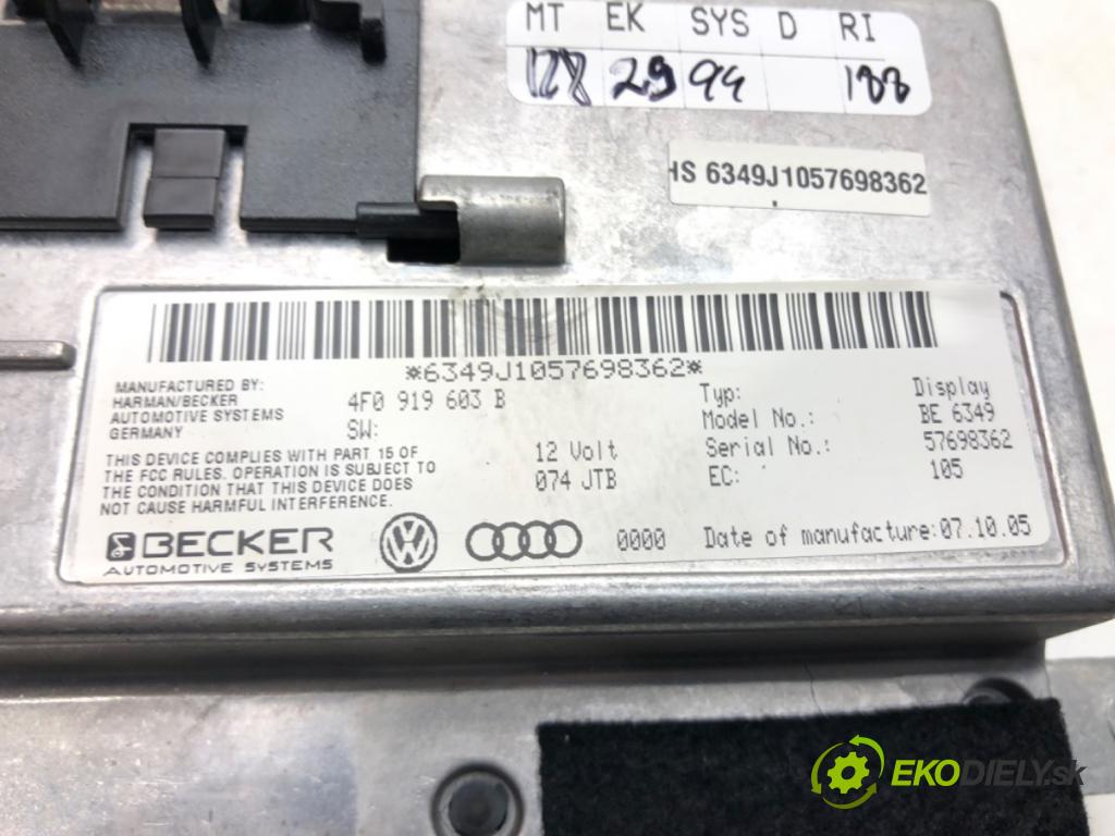 AUDI A6 C6 Avant (4F5) 2004 - 2011    3.0 TDI quattro 165 kW [225 KM] olej napędowy 2005 - 2006  Dislpej 4F0919603B (Prístrojové dosky, displeje)