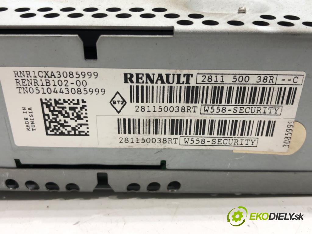 RENAULT CLIO III (BR0/1, CR0/1) 2005 - 2014    1.5 dCi 55 kW [75 KM] olej napędowy 2010 - 2014  RADIO 281150038R (Audio zariadenia)