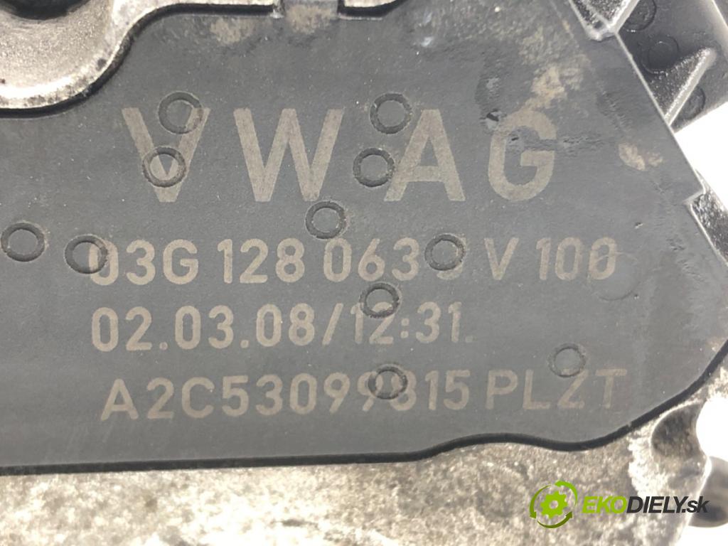 SKODA OCTAVIA II (1Z3) 2004 - 2013    1.9 TDI 77 kW [105 KM] olej napędowy 2004 - 2010  Škrtiaca klapka 03G128063J (Škrtiace klapky)