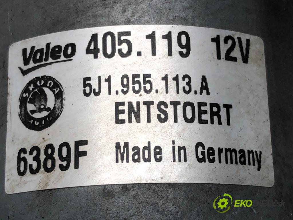 SKODA ROOMSTER (5J7) 2006 - 2015    1.2 51 kW [70 KM] benzyna 2007 - 2015  Mechanizmus stieračov predný 5J1955113A (Motorčeky stieračov predné)