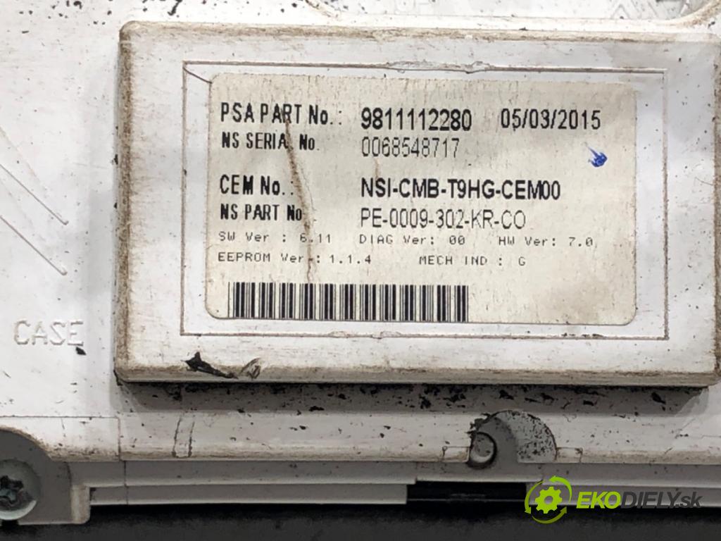 PEUGEOT 308 SW II (LC_, LJ_, LR_, LX_, L4_) 2014 - 2021    2.0 BlueHDi 150 110 kW [150 KM] olej napędowy 2014 - 2021  Prístrojovka 9811112280 (Prístrojové dosky, displeje)