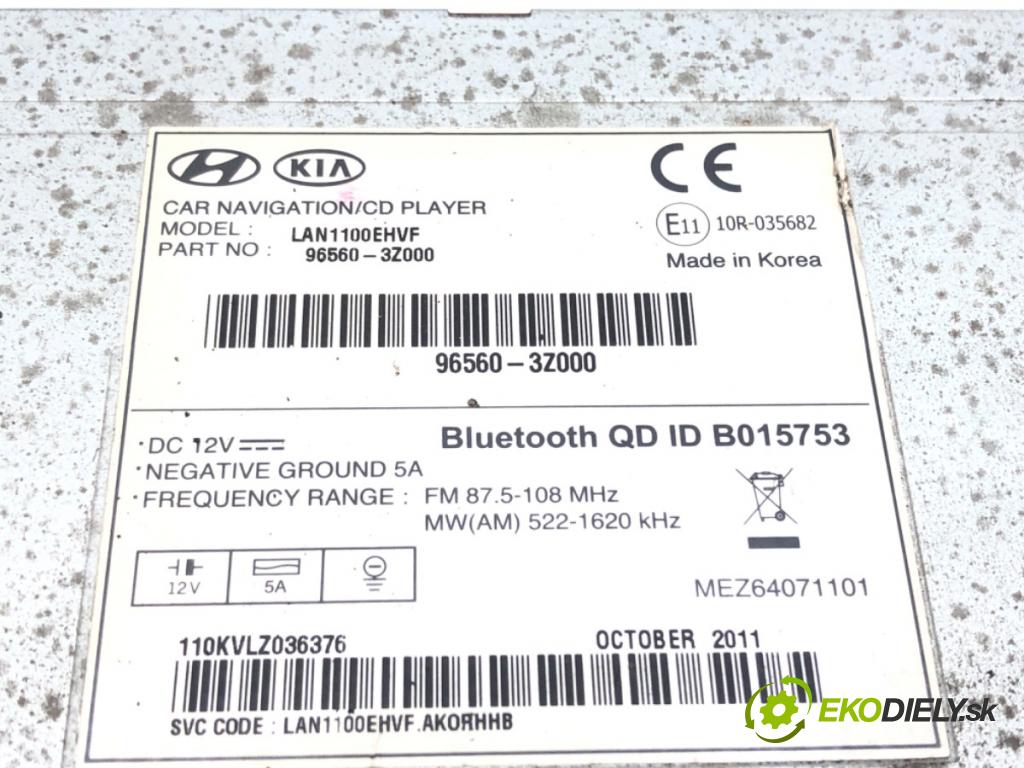 HYUNDAI i40 I CW (VF) 2011 - 2022    1.7 CRDi 100 kW [136 KM] olej napędowy 2011 - 2022  RADIO Navigácia 96560-3Z000 (Audio zariadenia)