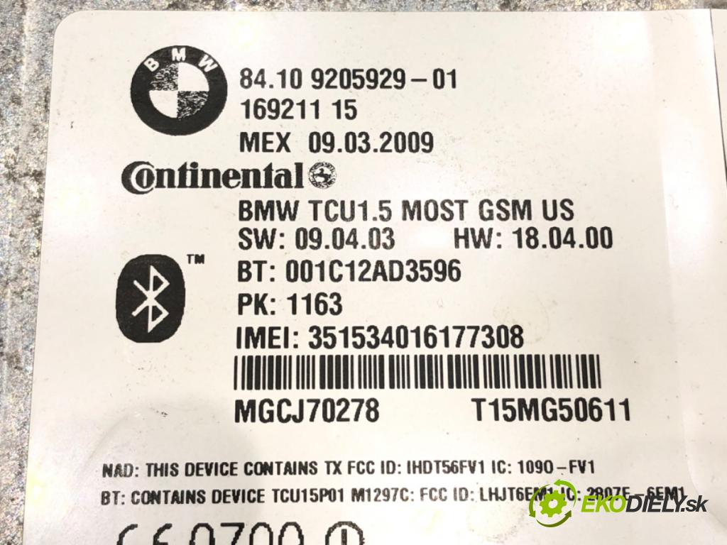 BMW X6 (E71, E72) 2007 - 2014    xDrive 35 i 225 kW [306 KM] benzyna 2008 - 2014  Modul BLUETOOTH 9205929 (Ostatné)