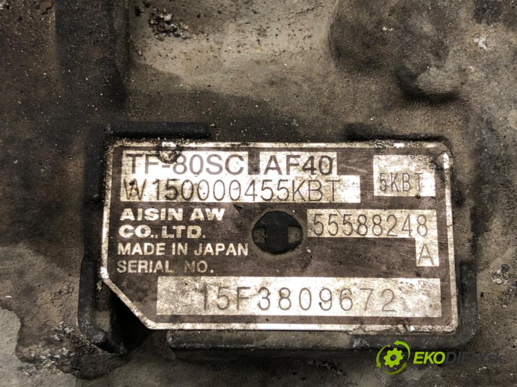 OPEL INSIGNIA A Sports Tourer (G09) 2008 - 2017    2.0 CDTI (35) 125 kW [170 KM] olej napędowy 2014 - 2016  Prevodovka 55588248 TF-80SC AF40 (Prevodovky)