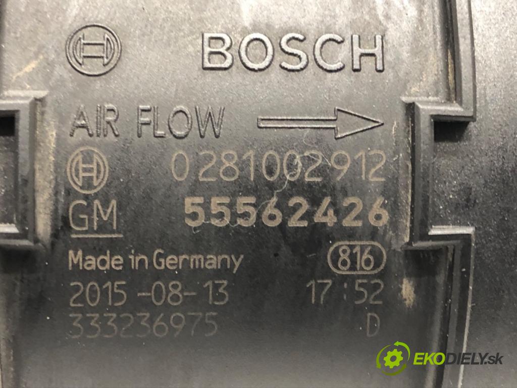 OPEL INSIGNIA A Sports Tourer (G09) 2008 - 2017    2.0 CDTI (35) 125 kW [170 KM] olej napędowy 2014 - 2016  Váha vzduchu 0281002912 55562426 (Váhy vzduchu)