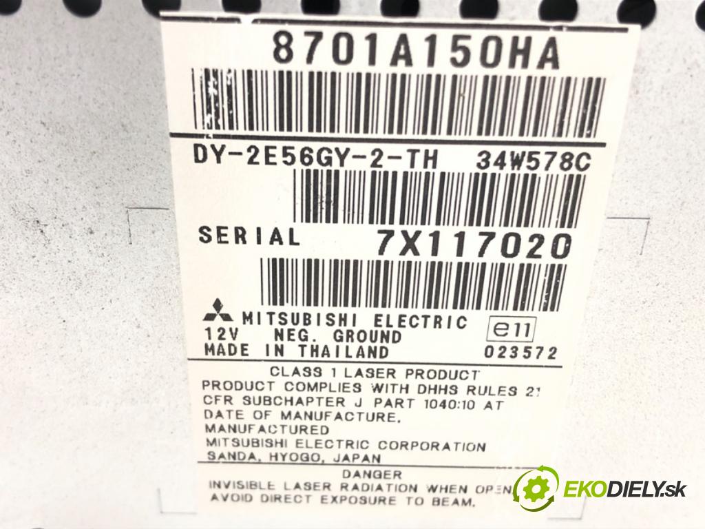 MITSUBISHI COLT VI (Z3_A, Z2_A) 2002 - 2012    1.1 55 kW [75 KM] benzyna 2004 - 2012  RADIO 8701A150HA (Audio zariadenia)