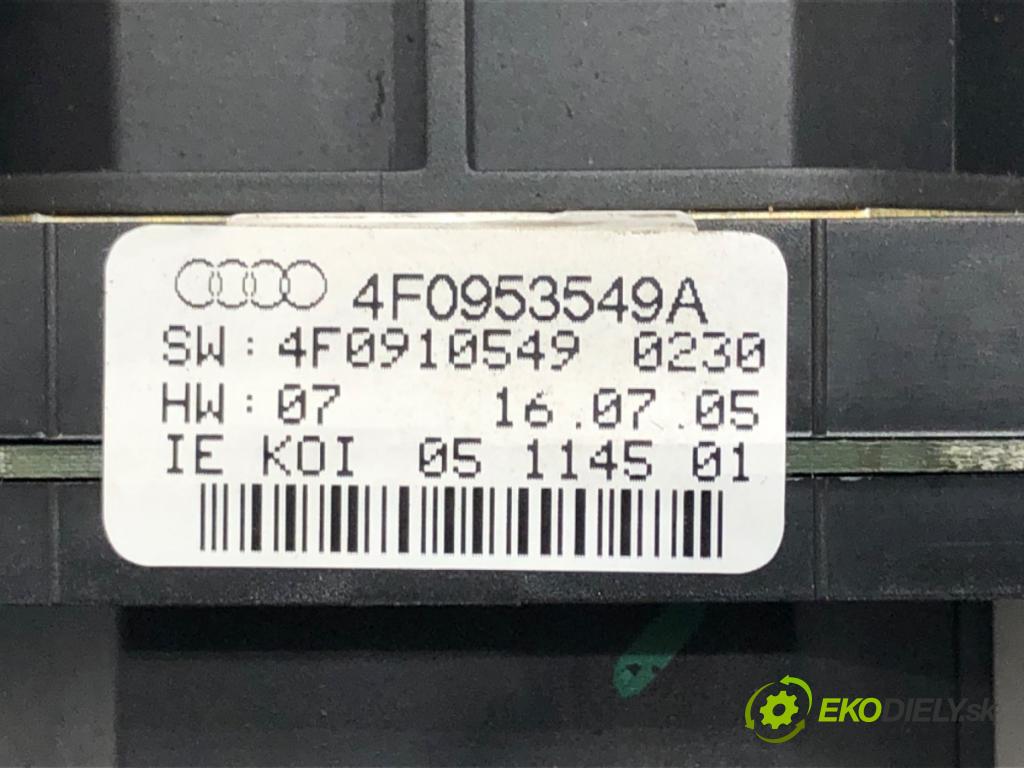 AUDI A6 C6 Avant (4F5) 2004 - 2011    2.0 TFSI 125 kW [170 KM] benzyna 2005 - 2011  Prepínač kombinovaný 4F0953549A (Prepínače, spínače, tlačidlá a ovládače kúrenia)