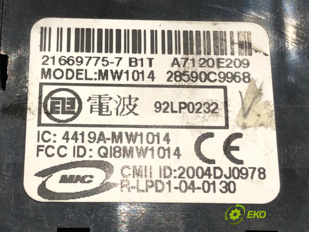 NISSAN QASHQAI / QASHQAI +2 I (J10, NJ10, JJ10E) 2006 - 2014    1.6 84 kW [114 KM] benzyna 2007 - 2013  spinačka 28590C9968 (Spínacie skrinky a kľúče)