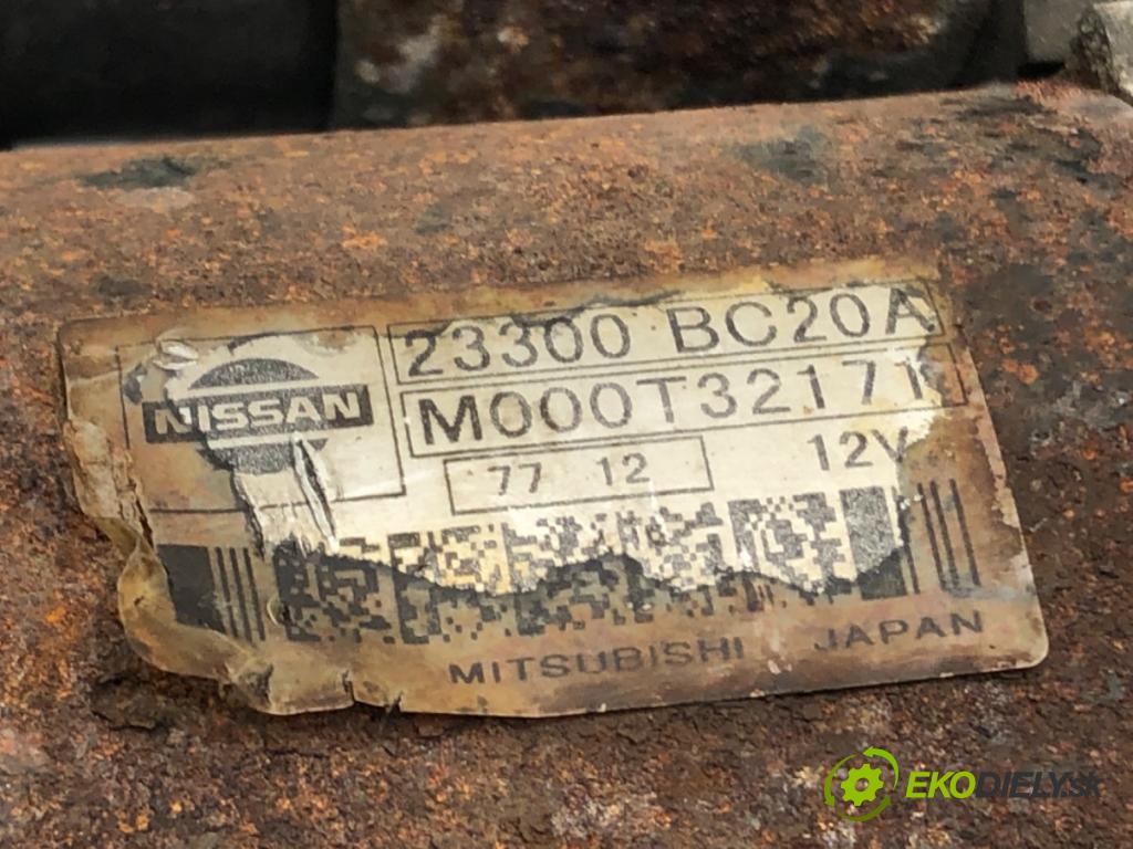 NISSAN QASHQAI / QASHQAI +2 I (J10, NJ10, JJ10E) 2006 - 2014    1.6 84 kW [114 KM] benzyna 2007 - 2013  Štartér 23300BC20A (Štartéry)