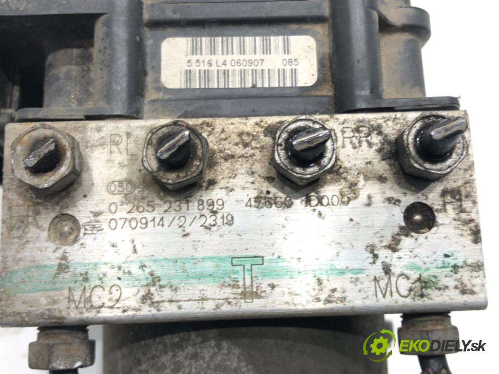 NISSAN QASHQAI / QASHQAI +2 I (J10, NJ10, JJ10E) 2006 - 2014    1.6 84 kW [114 KM] benzyna 2007 - 2013  Pumpa ABS 0265231899 (Pumpy ABS)