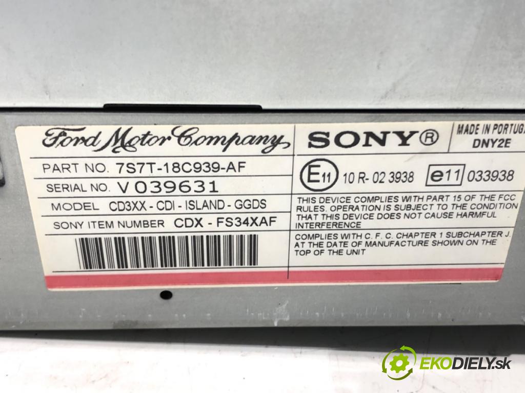 FORD MONDEO IV Turnier (BA7) 2007 - 2015    2.0 TDCi 103 kW [140 KM] olej napędowy 2007 - 2015  RADIO 7S7T-18C939-AF (Audio zariadenia)