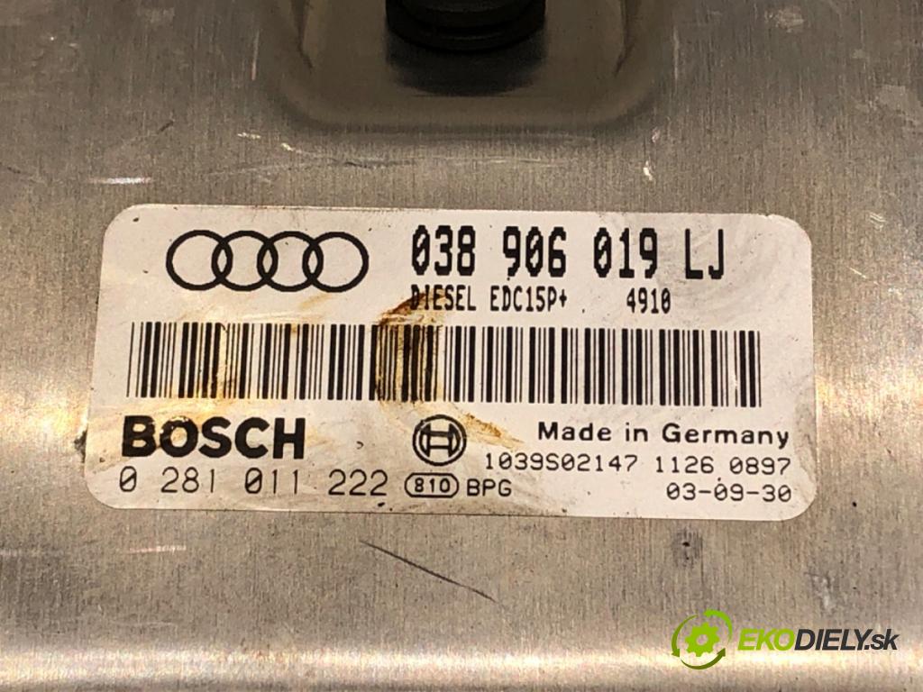 AUDI A4 B6 Avant (8E5) 2000 - 2005    1.9 TDI 96 kW [130 KM] olej napędowy 2001 - 2004  riadiaca jednotka Motor 038906019LJ (Riadiace jednotky)
