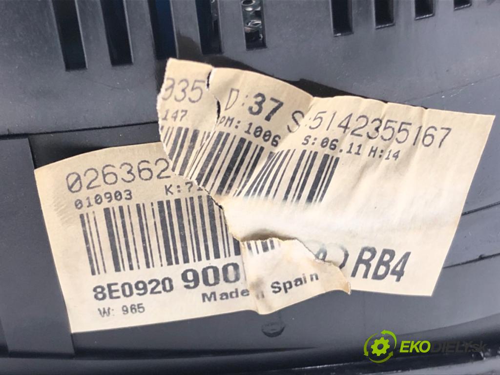 AUDI A4 B6 Avant (8E5) 2000 - 2005    1.9 TDI 96 kW [130 KM] olej napędowy 2001 - 2004  Prístrojovka 0263626035 (Prístrojové dosky, displeje)