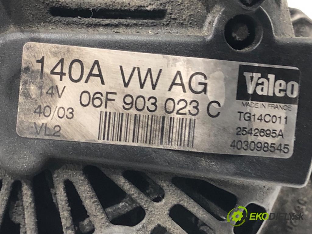 AUDI A4 B6 Avant (8E5) 2000 - 2005    1.9 TDI 96 kW [130 KM] olej napędowy 2001 - 2004  Alternátor 06F903023C (Alternátory)