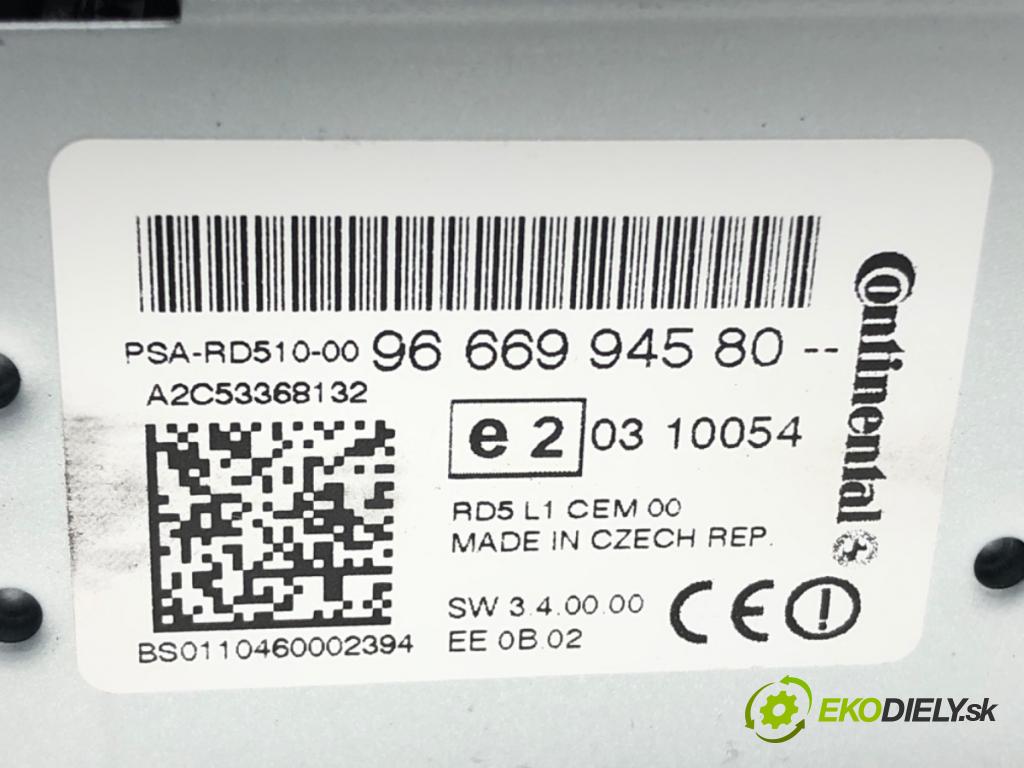 CITROEN C4 II (NC_) 2009 - 2022    1.6 VTi 120 88 kW [120 KM] benzyna 2009 - 2016  RADIO 9666994580 (Audio zariadenia)