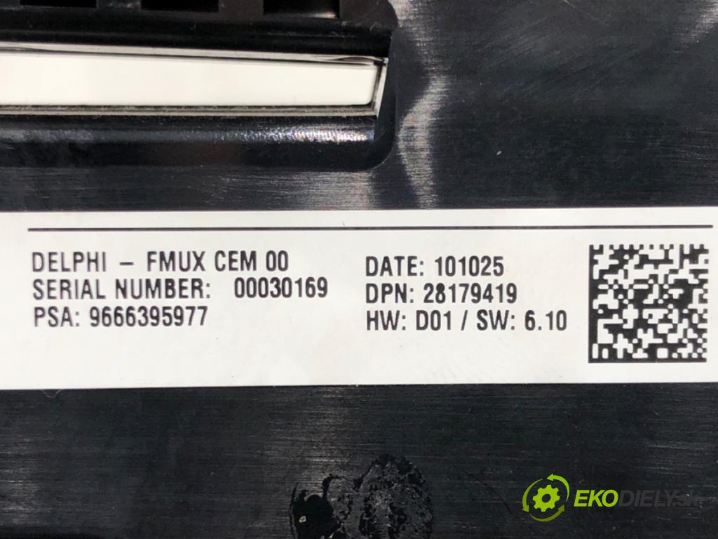 CITROEN C4 II (NC_) 2009 - 2022    1.6 VTi 120 88 kW [120 KM] benzyna 2009 - 2016  Panel ovládania kúrenia 9666395977 (Prepínače, spínače, tlačidlá a ovládače kúrenia)